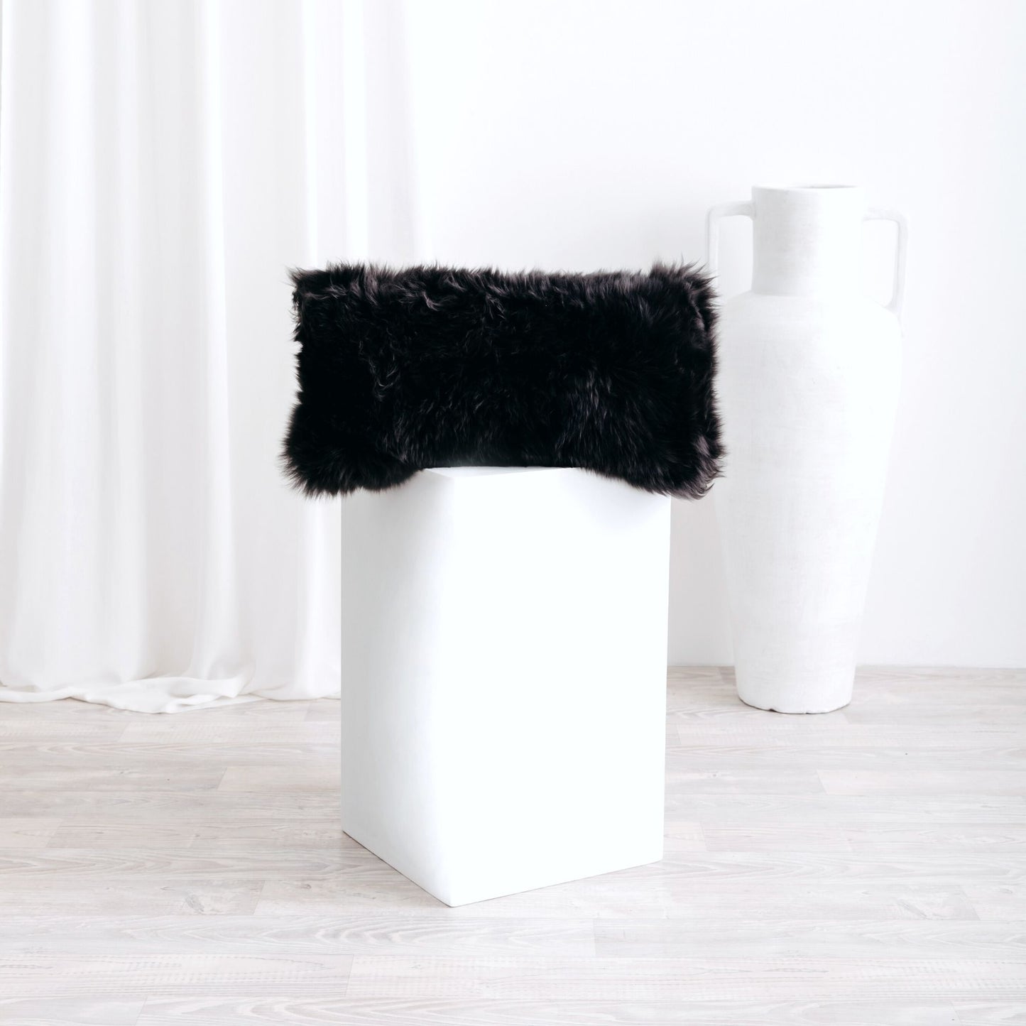 Long Wool Cushion with Feather Down Fill