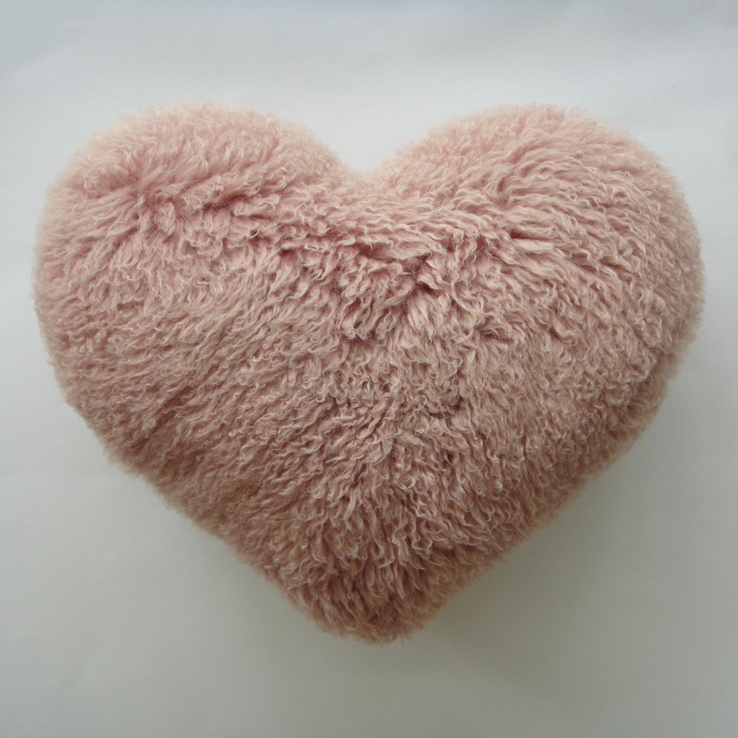 Curly Long Wool Double Sided Heart Cushion