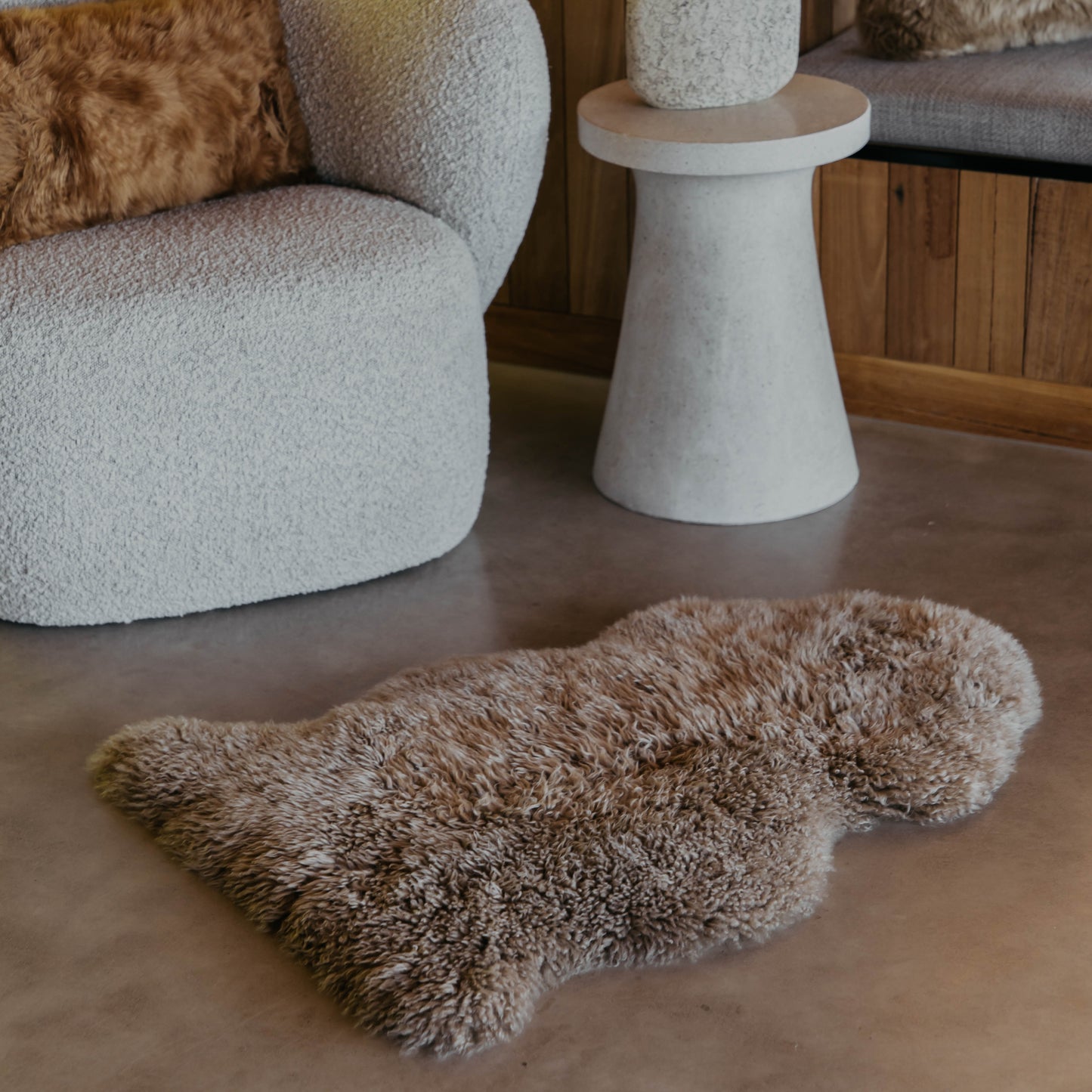 New Zealand Shorn Curly Sheepskin 1 piece rug