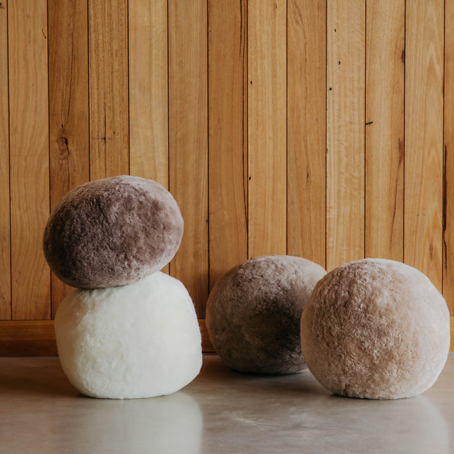 Shorn Sheepskin Ball Cushion
