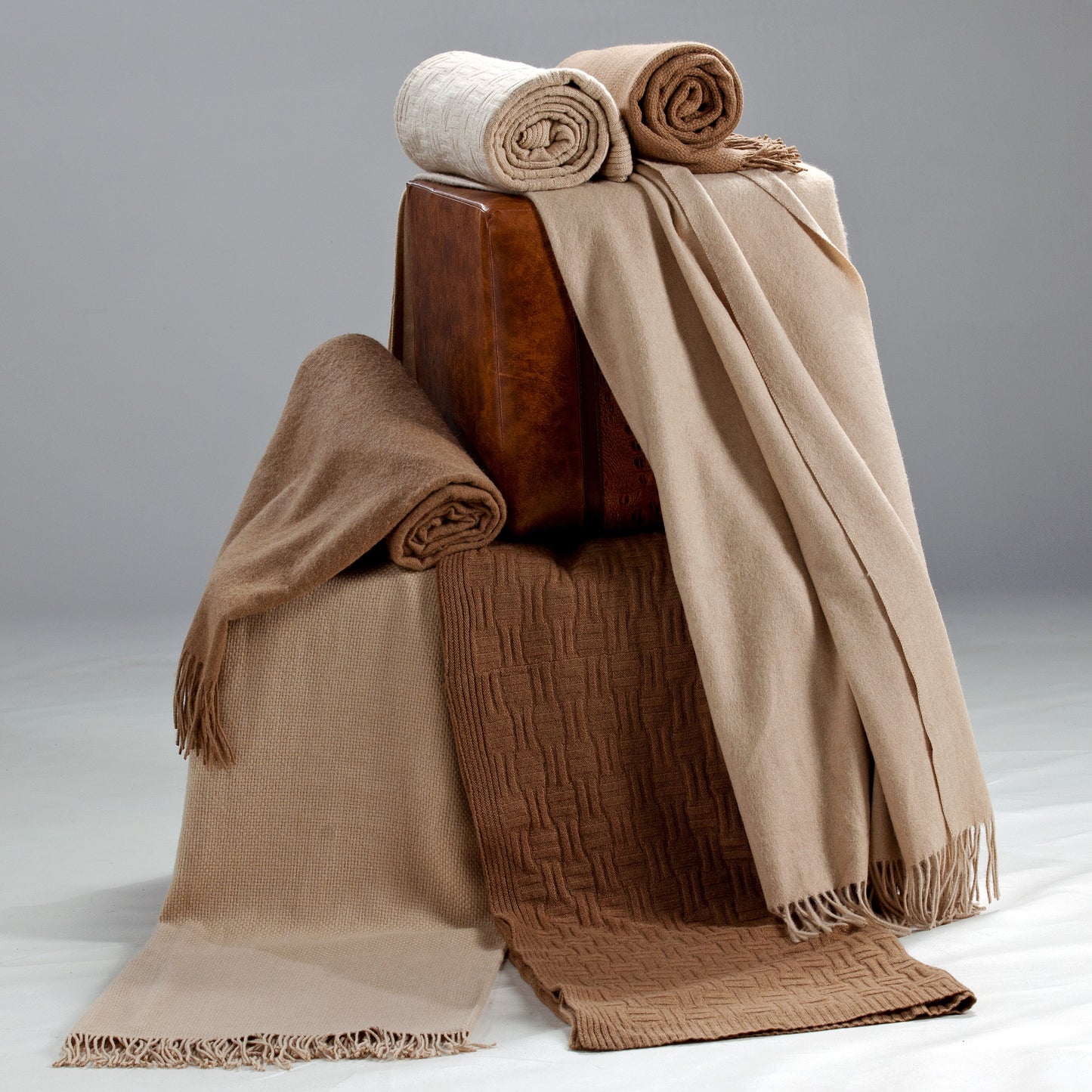 Flatweave Camel Hair Throw