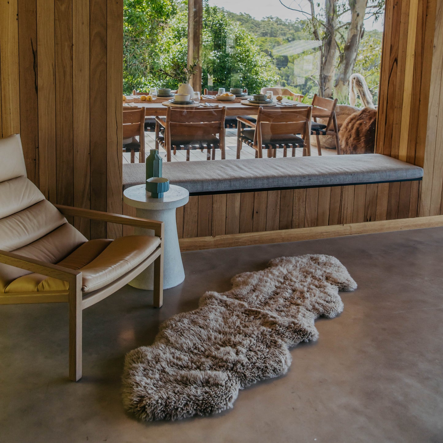 Curly Long Wool Double Rug